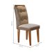 Conjunto de Mesa de Jantar com Tampo de Vidro e 6 Cadeiras Alvorada Linho Bege e Imbuia
