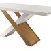 Conjunto de Mesa de Jantar com Tampo de Vidro e 6 Cadeiras Alvorada Linho Bege e Imbuia