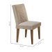 Conjunto de Mesa de Jantar com Tampo de Vidro e 6 Cadeiras Maia Linho Bege e Imbuia