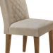 Conjunto de Mesa de Jantar com Tampo de Vidro e 6 Cadeiras Maia Linho Bege e Imbuia