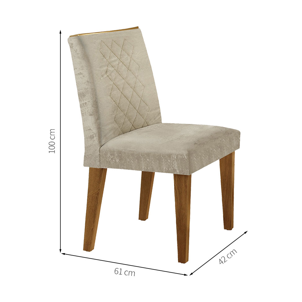 Conjunto de Mesa de Jantar com Tampo de Vidro e 6 Cadeiras Maia Suede Amassado Chocolate e Imbuia