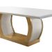 Conjunto de Mesa de Jantar com Tampo de Vidro e 6 Cadeiras Maia Suede Amassado Chocolate e Imbuia