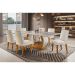Conjunto de Mesa de Jantar com Tampo de Vidro e 6 Cadeiras Maia Veludo Creme e Imbuia