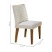 Conjunto de Mesa de Jantar com Tampo de Vidro e 6 Cadeiras Maia Veludo Creme e Imbuia