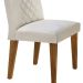 Conjunto de Mesa de Jantar com Tampo de Vidro e 6 Cadeiras Maia Veludo Creme e Imbuia