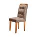 Conjunto de Mesa de Jantar com Vidro e  6 Cadeiras Imperatriz Suede Off White e Chocolate