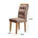 Conjunto de Mesa de Jantar com Vidro e  6 Cadeiras Imperatriz Suede Off White e Chocolate
