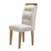 Conjunto de Mesa de Jantar com Vidro e  6 Cadeiras Imperatriz Veludo Creme e Off White