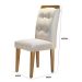 Conjunto de Mesa de Jantar com Vidro e  6 Cadeiras Imperatriz Veludo Creme e Off White