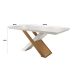 Conjunto de Mesa de Jantar com Vidro e  6 Cadeiras Imperatriz Veludo Creme e Off White