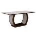 Conjunto de Mesa de Jantar com Vidro e 6 Cadeiras Maia I Suede Amassado Castor e Chocolate