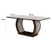 Conjunto de Mesa de Jantar com Vidro e 6 Cadeiras Maia I Suede Amassado Castor e Chocolate