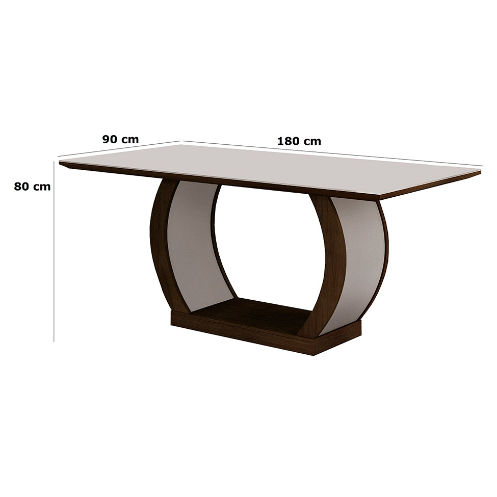 Conjunto de Mesa de Jantar com Vidro e 6 Cadeiras Maia I Suede Amassado Castor e Chocolate