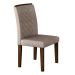 Conjunto de Mesa de Jantar com Vidro e 6 Cadeiras Maia I Suede Amassado Castor e Chocolate
