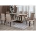 Conjunto de Mesa de Jantar com Vidro e 6 Cadeiras Maia I Suede Amassado Castor e Chocolate