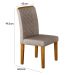 Conjunto de Mesa de Jantar com Vidro e 6 Cadeiras Maia I Suede Amassado Imbuia e Chocolate