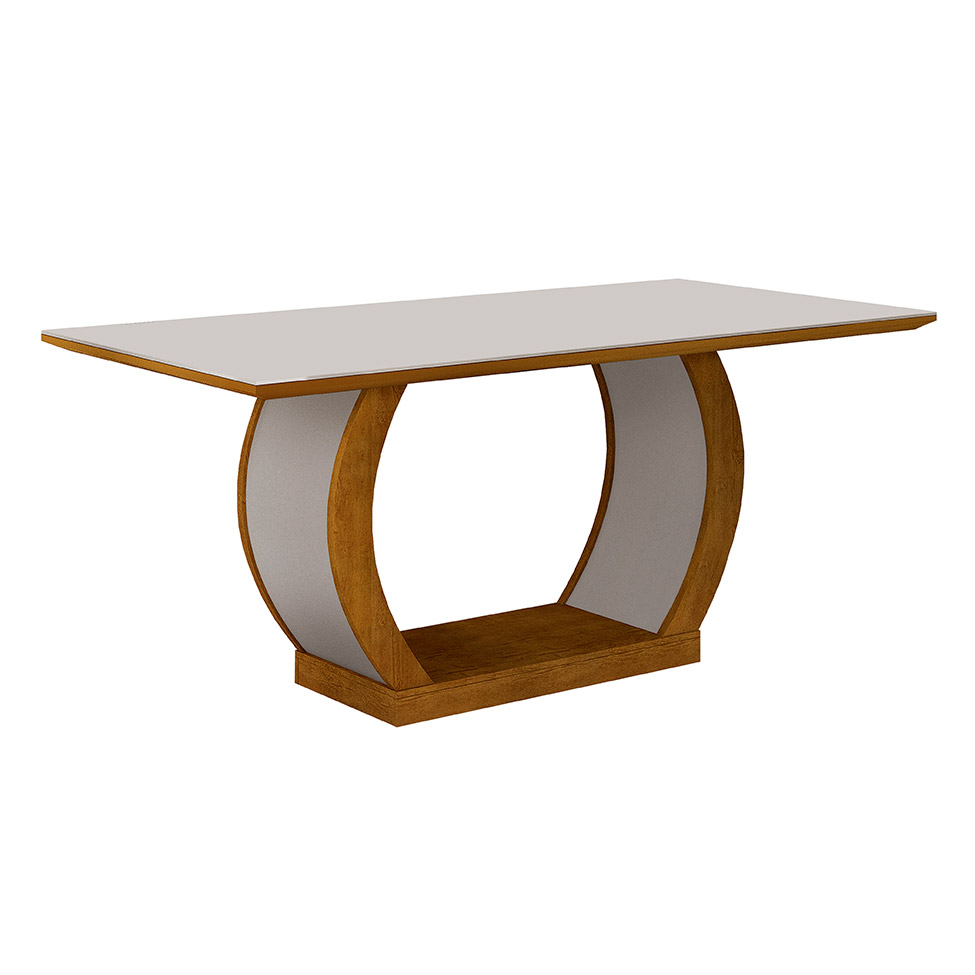 Conjunto de Mesa de Jantar com Vidro e 6 Cadeiras Maia I Suede Animalle Imbuia e Chocolate