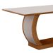 Conjunto de Mesa de Jantar com Vidro e 6 Cadeiras Maia I Veludo Imbuia e Creme