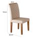 Conjunto de Mesa de Jantar com Vidro e 6 Cadeiras Maia I Veludo Imbuia e Creme
