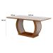 Conjunto de Mesa de Jantar com Vidro e 6 Cadeiras Maia I Veludo Imbuia e Creme