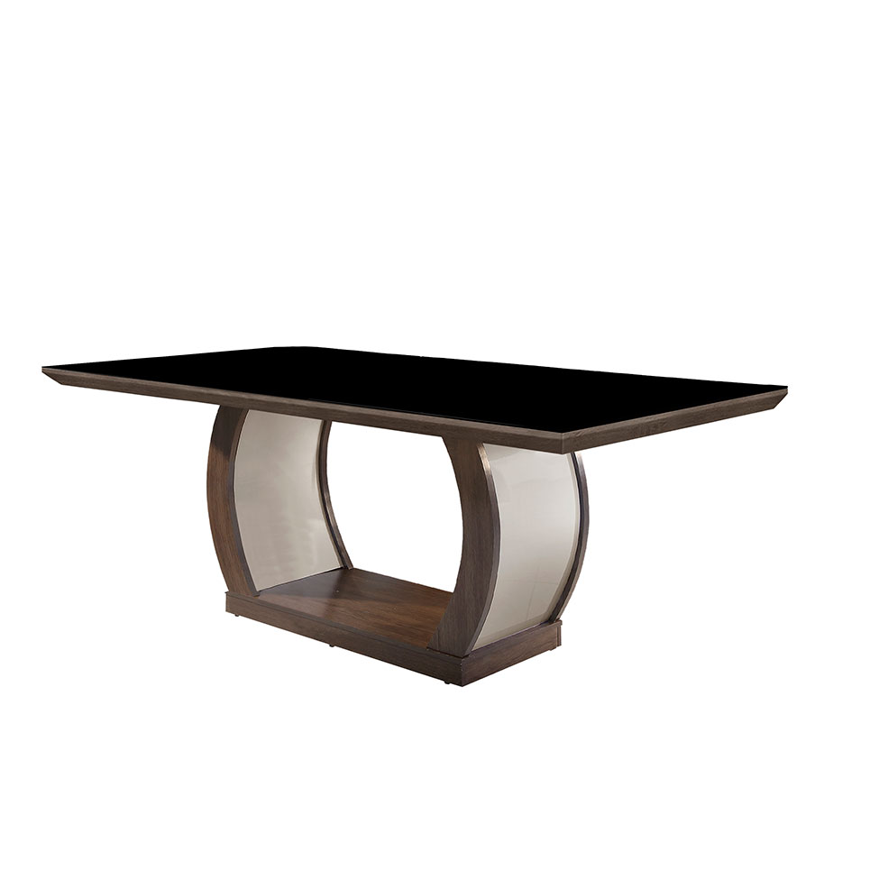 Conjunto de Mesa de Jantar com Vidro e 6 Cadeiras Maia II Suede Animalle Castor e Chocolate