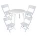 Conjunto de Mesa de Plástico Redonda Desmontável Telma com 4 Cadeiras Dobrável Diamantina Branco