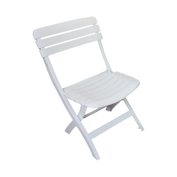 Conjunto de Mesa de Plástico Retangular Desmontável Tiradentes com 6 Cadeiras Dobrável Diamantina Branco