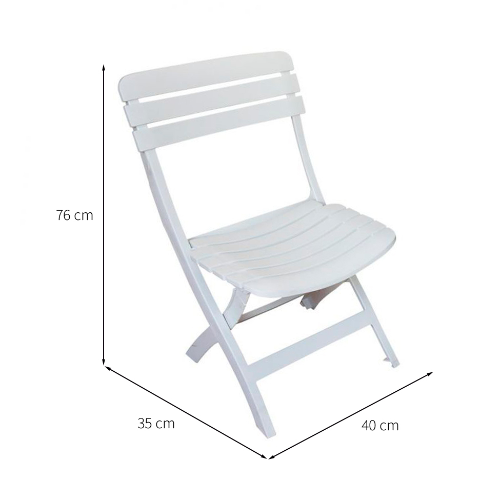Conjunto de Mesa de Plástico Retangular Desmontável Tiradentes com 6 Cadeiras Dobrável Diamantina Branco