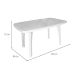 Conjunto de Mesa de Plástico Retangular Desmontável Tiradentes com 6 Cadeiras Dobrável Diamantina Branco