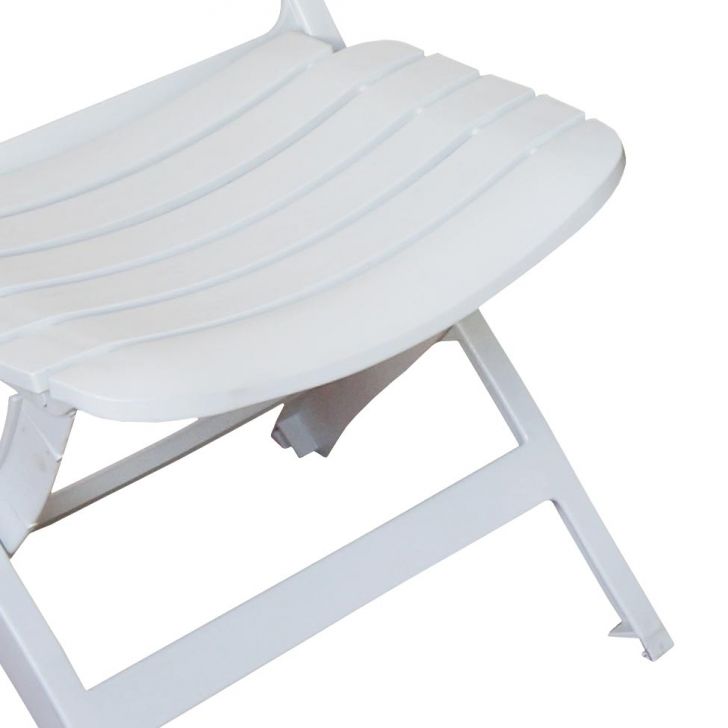 Conjunto de Mesa de Plástico Retangular Desmontável Tiradentes com 6 Cadeiras Dobrável Diamantina Branco