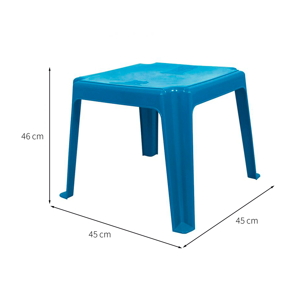 Conjunto de Mesa de Plástico com 2 Cadeiras Infantil Happy Azul
