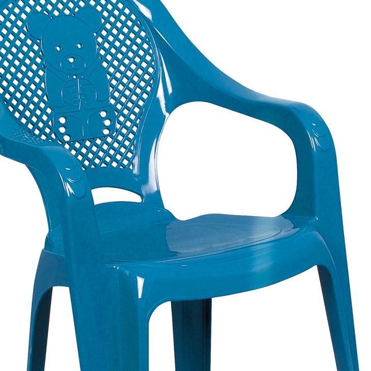Conjunto de Mesa de Plástico com 2 Cadeiras Infantil Happy Azul