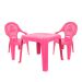 Conjunto de Mesa de Plástico com 2 Cadeiras Infantil Happy Rosa