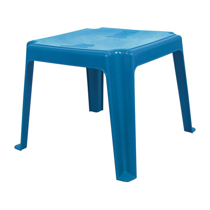 Conjunto de Mesa de Plástico com 4 Cadeiras Infantil Happy Azul