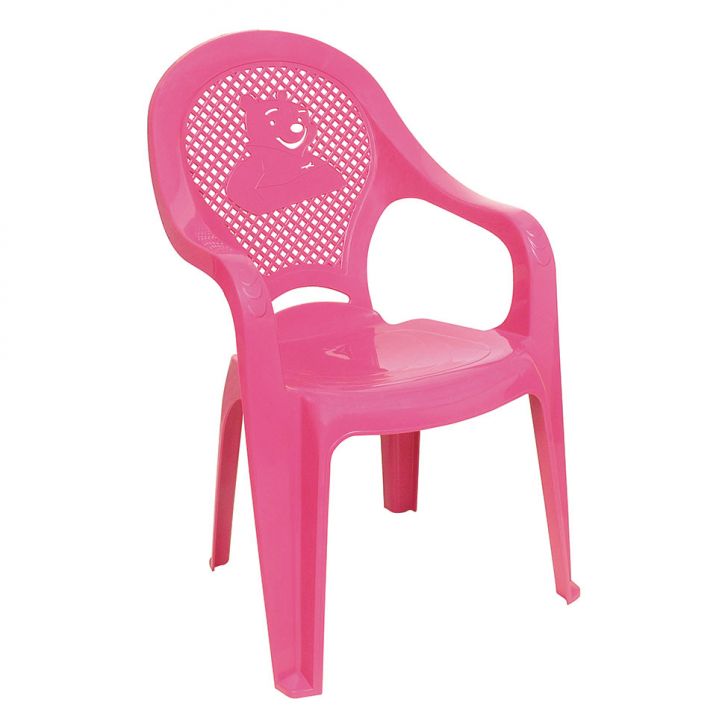 Conjunto de Mesa de Plástico com 4 Cadeiras Infantil Happy Rosa