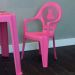 Conjunto de Mesa de Plástico com 4 Cadeiras Infantil Happy Rosa