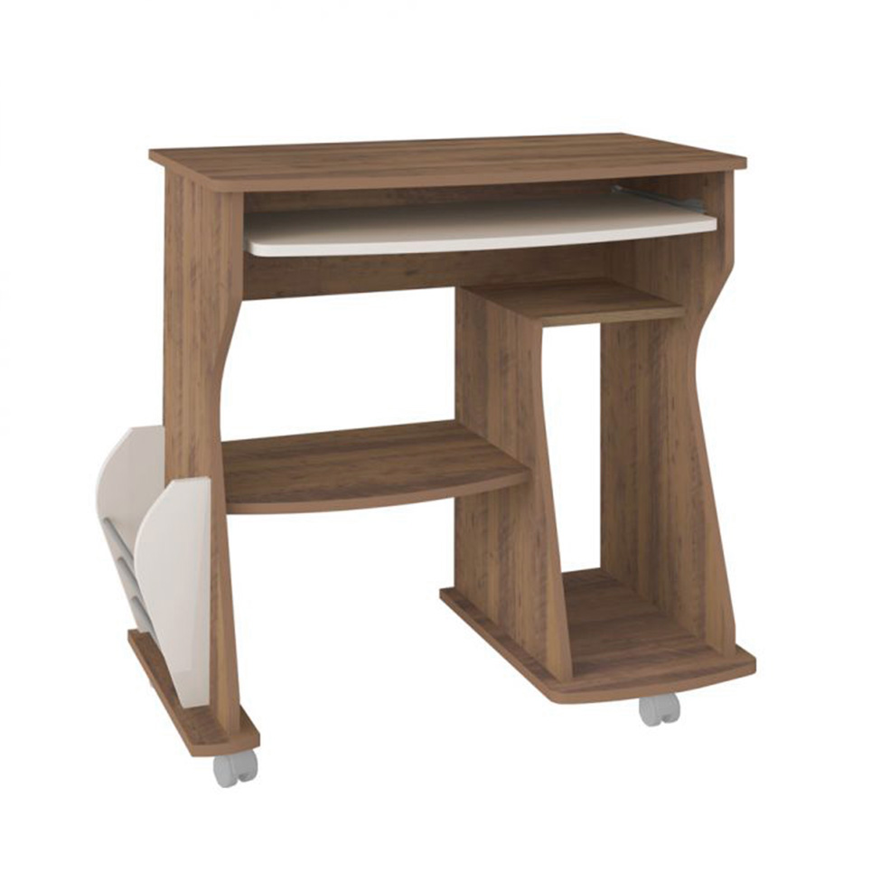Conjunto de Mesa para Computador Cem com Estante Multy Pinho e Preto