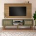 Conjunto de Painel para TV até 75 Polegadas Slim com Rack Charlotte 2 PT Carvalho e Verde Menta