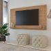 Conjunto de Painel para TV até 75 Polegadas Slim com Rack Charlotte 2 PT Carvalho e Verde Menta