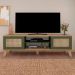 Conjunto de Painel para TV até 75 Polegadas Slim com Rack Charlotte 2 PT Carvalho e Verde Menta