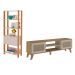 Conjunto de Rack Charlotte 2 PT com Estante Match 1 PT Carvalho e Off White