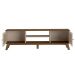 Conjunto de Rack Charlotte 2 PT com Mesa de Centro Quadrada Saara Pinho e Off White