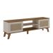 Conjunto de Rack Charlotte 2 PT com Mesa de Centro Quadrada Saara Pinho e Off White