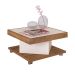 Conjunto de Rack Charlotte 2 PT com Mesa de Centro Quadrada Saara Pinho e Off White