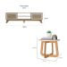 Conjunto de Rack Charlotte 2 PT com Mesa de Centro Redonda Jasmin Off White e Carvalho