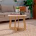 Conjunto de Rack Charlotte 2 PT com Mesa de Centro Redonda Jasmin Off White e Carvalho