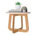 Conjunto de Rack Charlotte 2 PT com Mesa de Centro Redonda Jasmin Off White e Carvalho