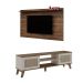 Conjunto de Rack Charlotte 2 PT com Painel para TV até 42 Polegadas Slim Pinho e Off White