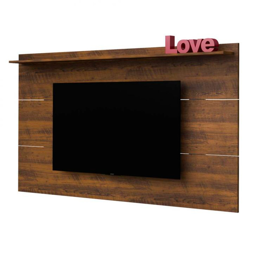 Conjunto de Rack Charlotte 2 PT com Painel para TV até 42 polegadas Slim Pinho e Off White