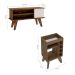 Conjunto de Rack Frank 120 cm com Bar Drink Off White e Marrom
